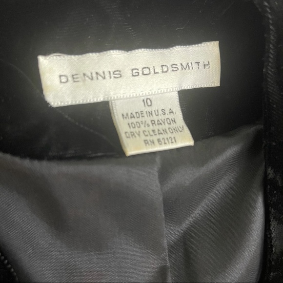 VINTAGE DENNIS GOLDSMITH Black Velvet Cardigan 10 - Picture 3 of 7